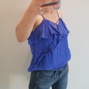 Bp. Blue Top with Ruffles Size XS